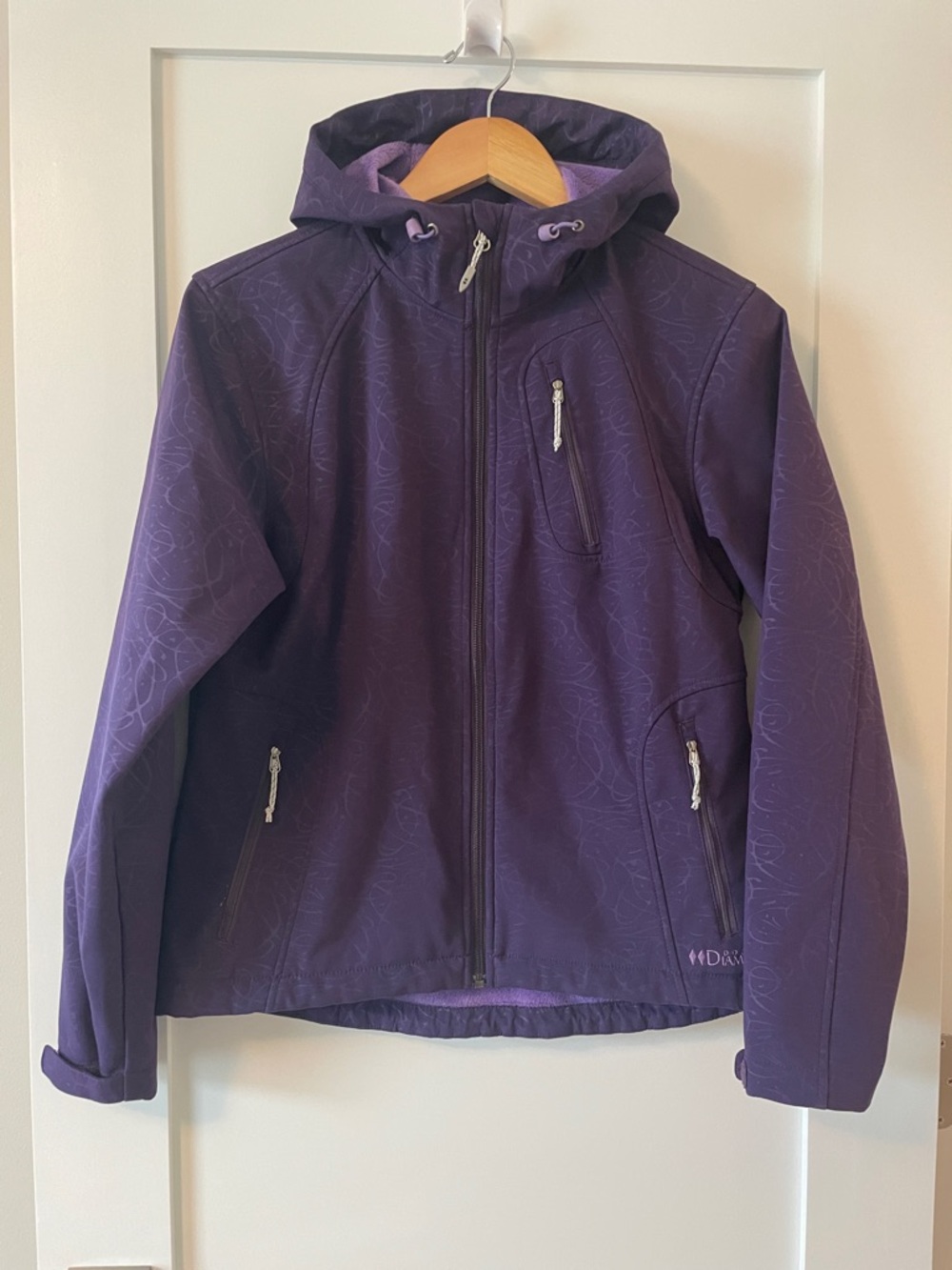 Women’s Double Diamond Purple Hooded Softshell Jacket